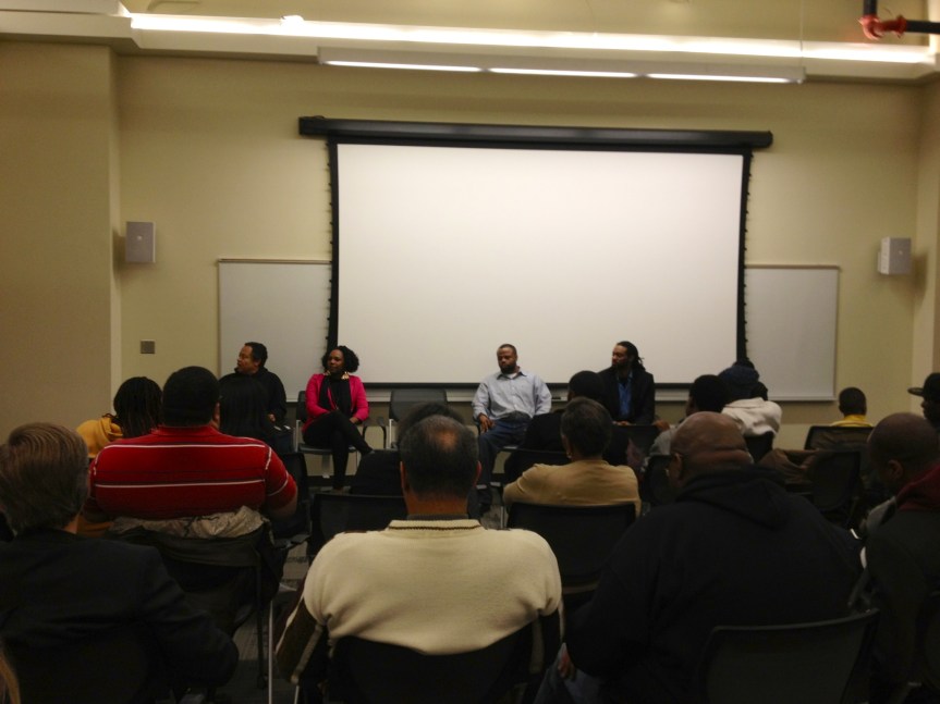 Audience and panelists at the State of Black SF Film Festival.