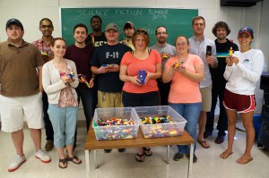 The excellent group of students (and me in the back right) in my Science Fiction class. Photo by Carol Senf.