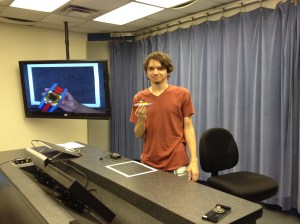 Peter and his flying car.