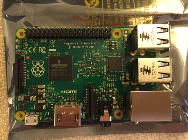Raspberry Pi 2, Model B, Top View.