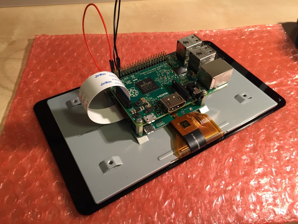 This is the rear of the 7" Touchscreen Display assembled with the controller card and Raspberry Pi.