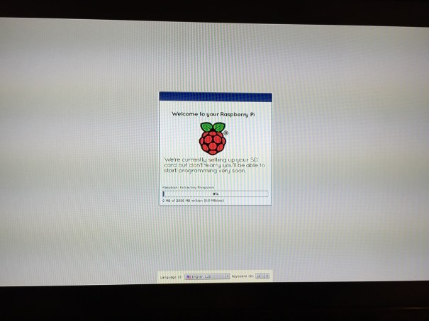 The installation will proceed and complete. With the micro SD card that I have and without overclocking the Raspberry Pi, it took about 20-30 minutes for the installation to complete.