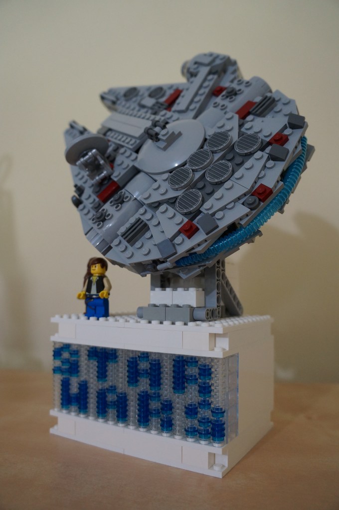 Custom Light-Up Display Stand for LEGO Star Wars Midi-Scale Millennium Falcon 7778 with Han Solo and Chewbacca from 7190