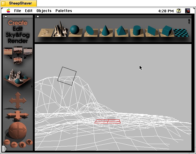 KPT Bryce's scene editor opens after making initial selections.