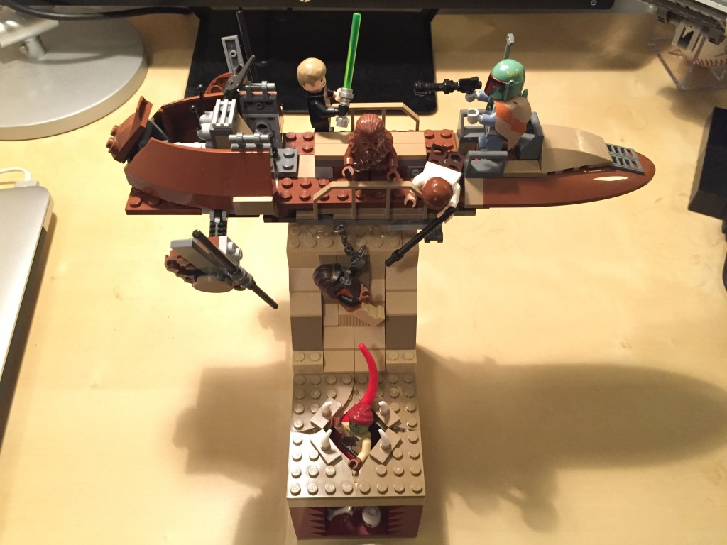 Desert Skiff rescue scene from Return of the Jedi created with LEGO.
