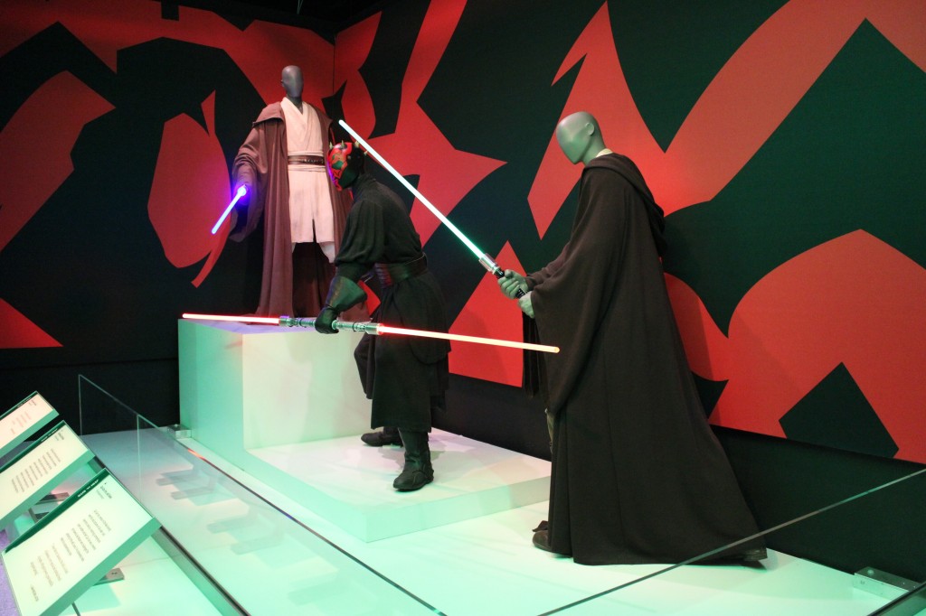 Qui-Gon Jinn and Obi-Wan Kenobi versus Darth Maul in The Phantom Menace