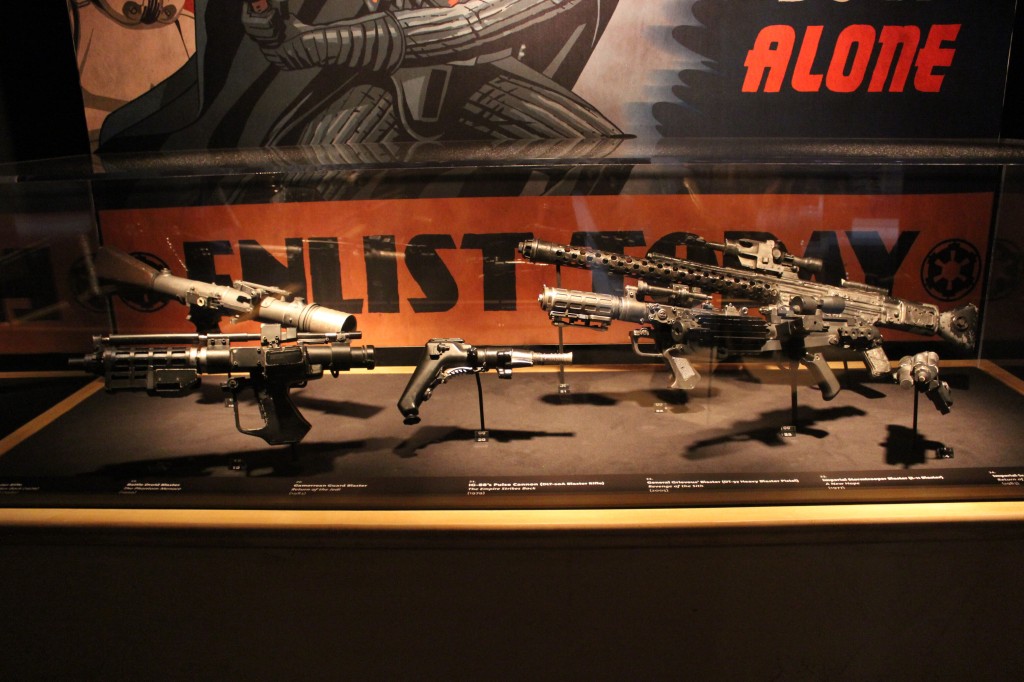 Star Wars blasters and rifles used by the droid army, bounty hunters, and Imperial soldiers