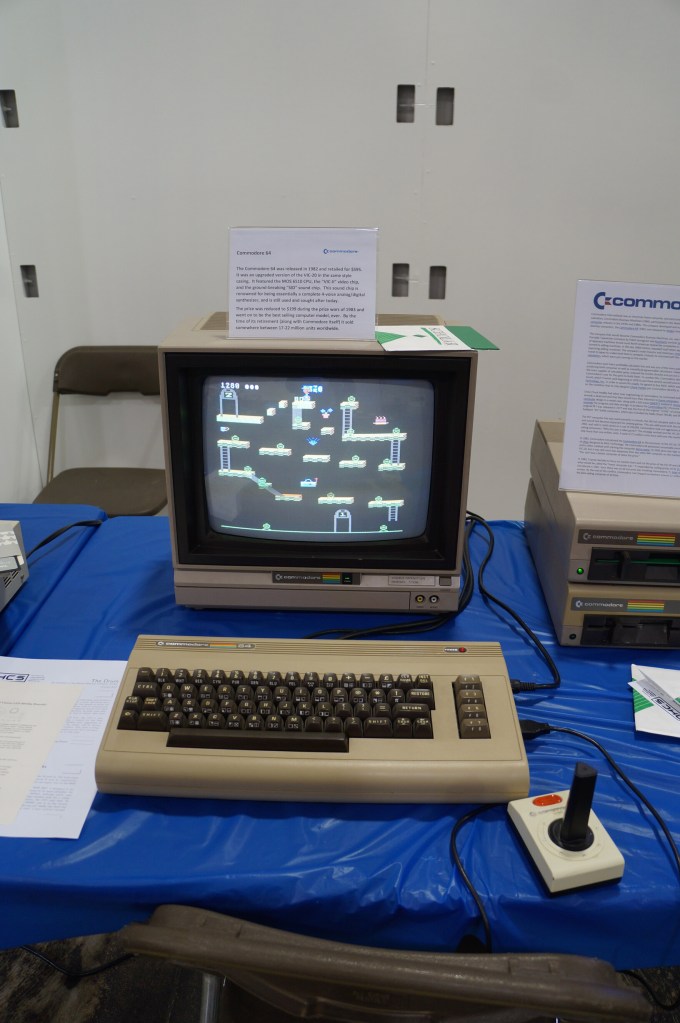 VCFSE 2.0, Exhibition Hall, Commodore 64 with 2 disk drives and joystick
