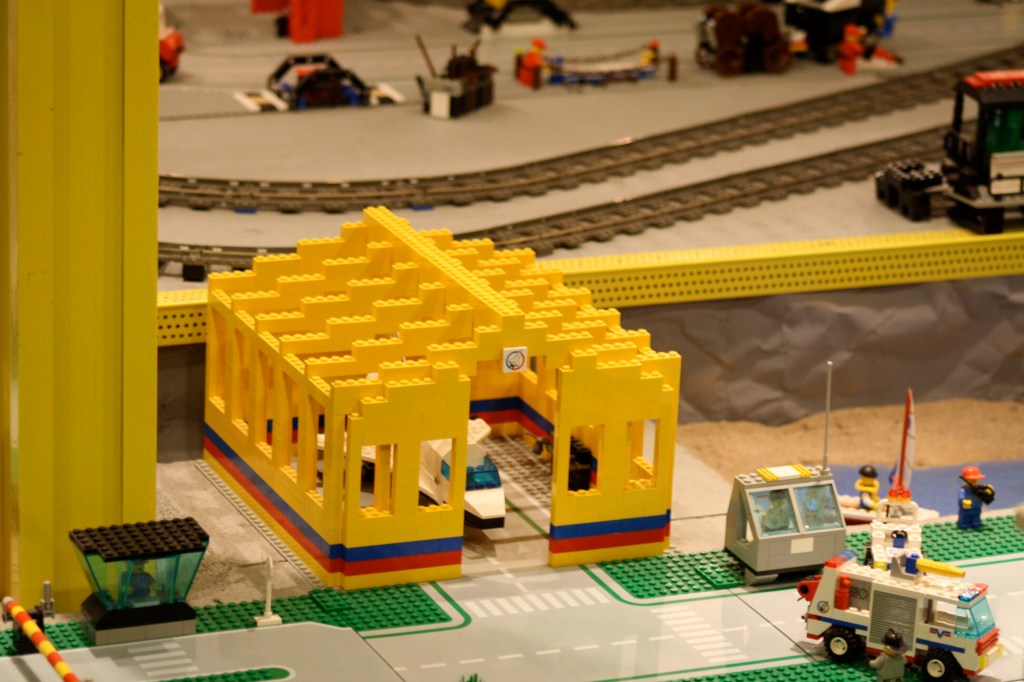 Brick City in Niagara Falls, LEGO sets, custom models, and minifigures on display.