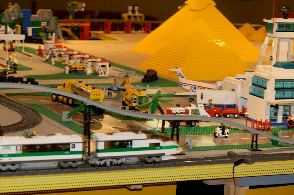 Brick City in Niagara Falls, LEGO sets, custom models, and minifigures on display.