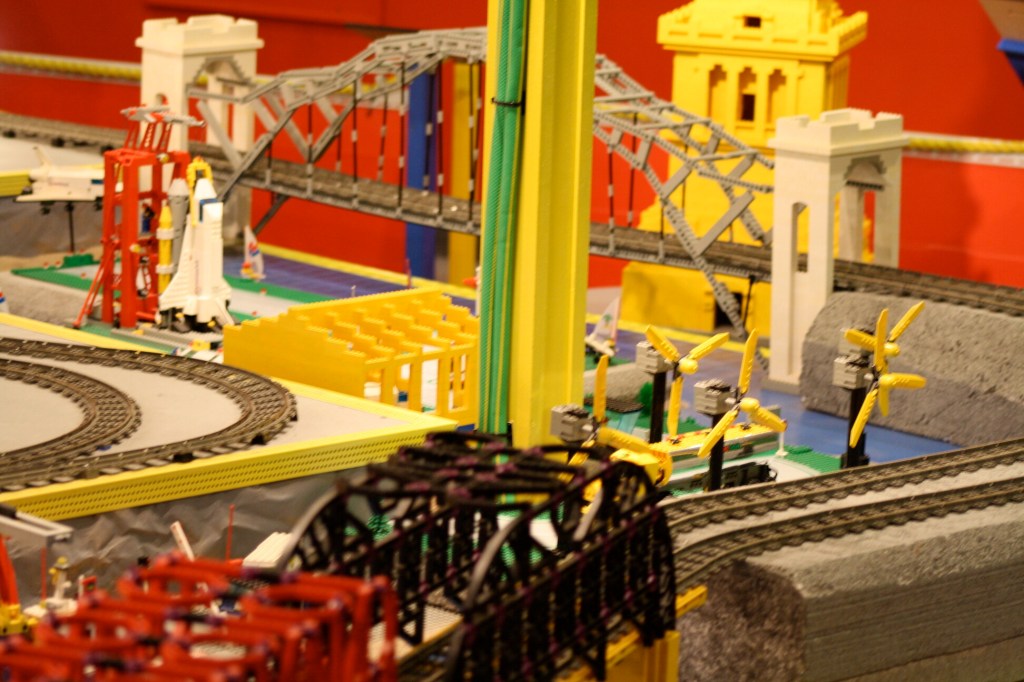 Brick City in Niagara Falls, LEGO sets, custom models, and minifigures on display.