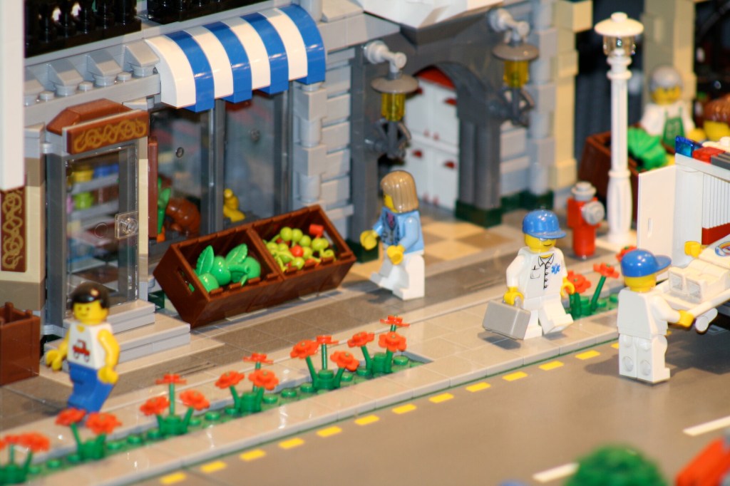Brick City in Niagara Falls, LEGO sets, custom models, and minifigures on display.