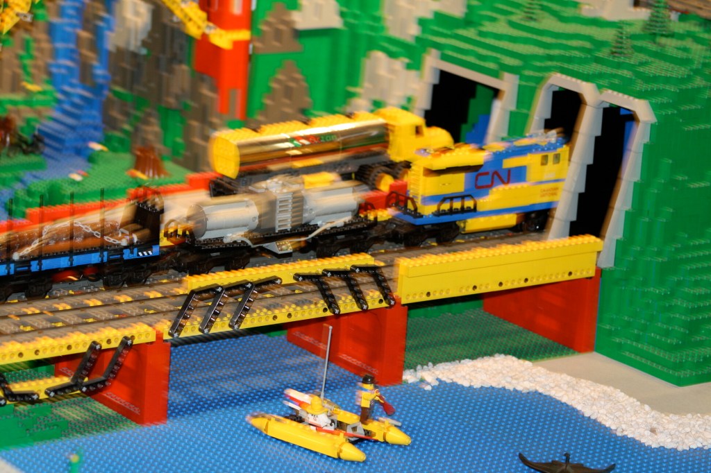 Brick City in Niagara Falls, LEGO sets, custom models, and minifigures on display.