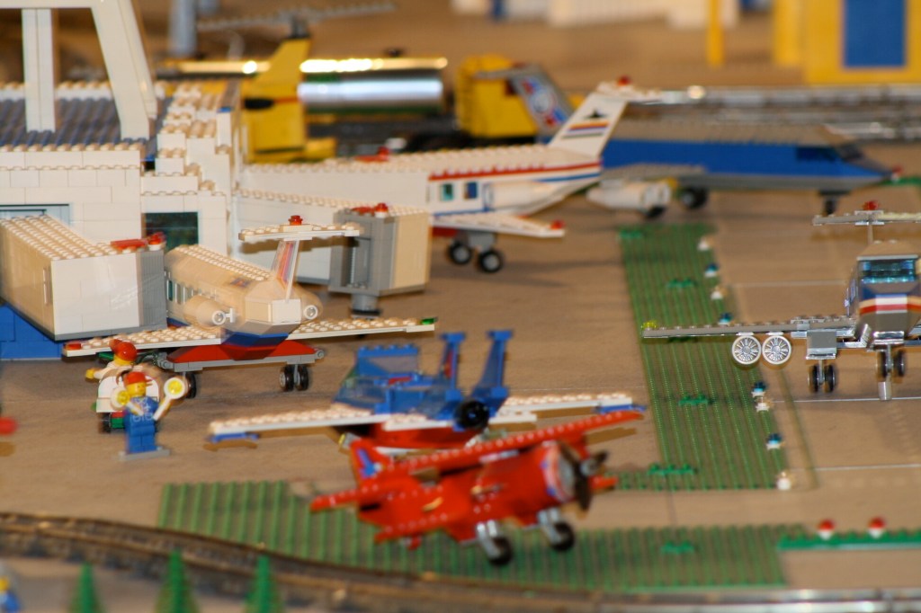 Brick City in Niagara Falls, LEGO sets, custom models, and minifigures on display.