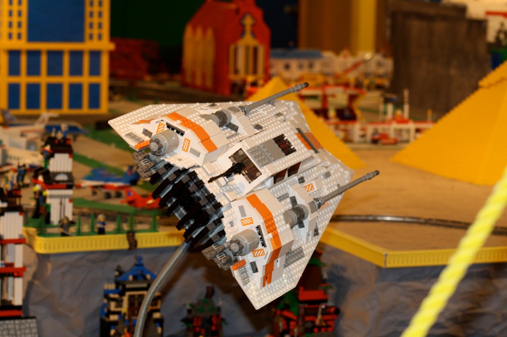 Brick City in Niagara Falls, LEGO sets, custom models, and minifigures on display.