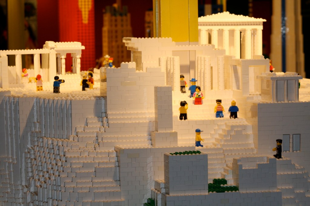 Brick City in Niagara Falls, LEGO sets, custom models, and minifigures on display.