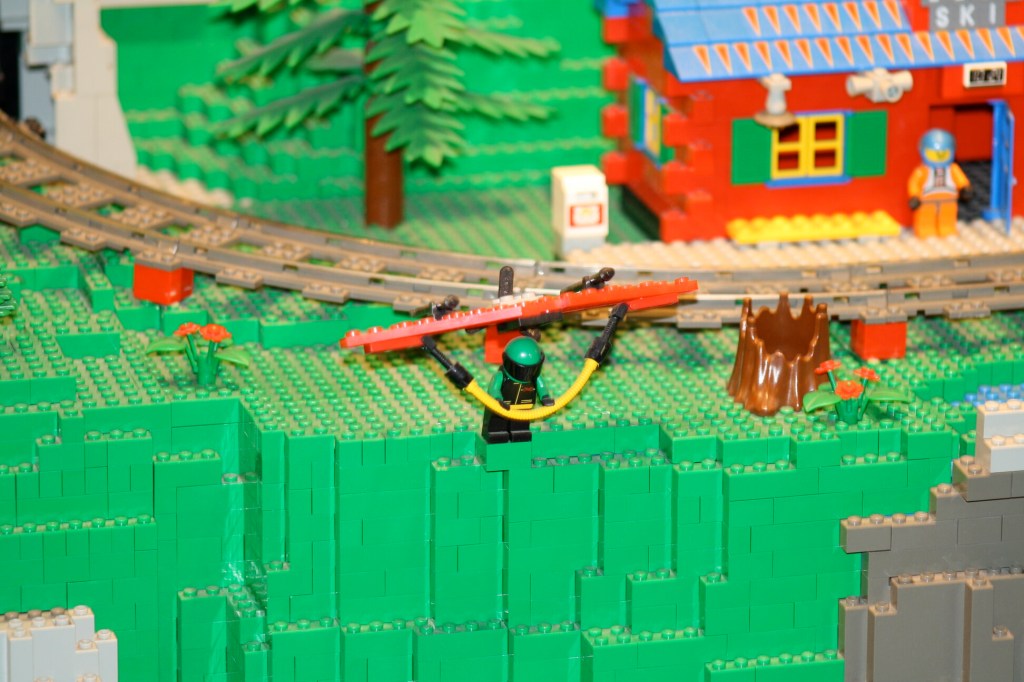 Brick City in Niagara Falls, LEGO sets, custom models, and minifigures on display.
