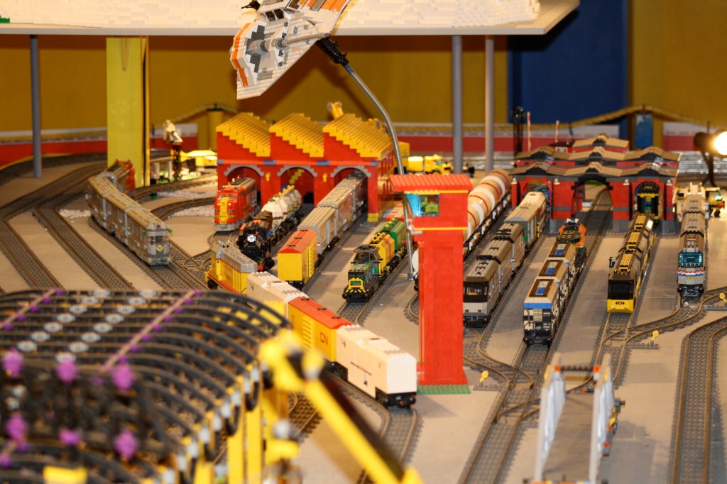 Brick City in Niagara Falls, LEGO sets, custom models, and minifigures on display.