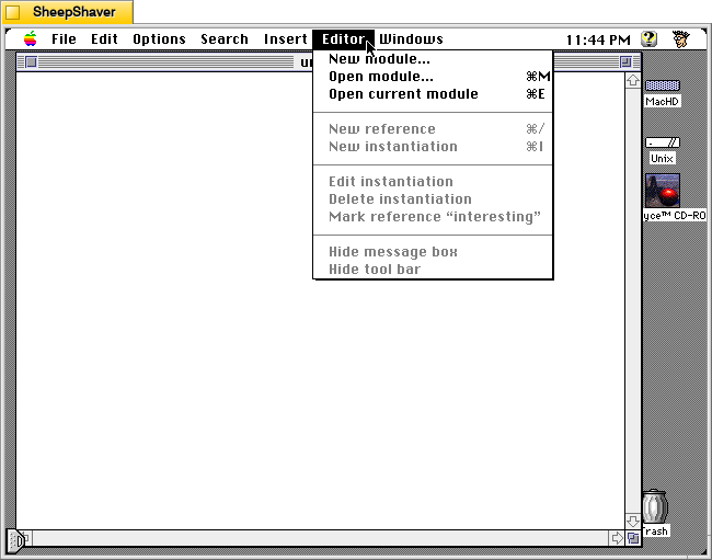 Kant Generator Pro for Macintosh, Editor menu