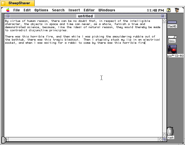 Kant Generator Pro for Macintosh, Excuses module | Insert > sentence