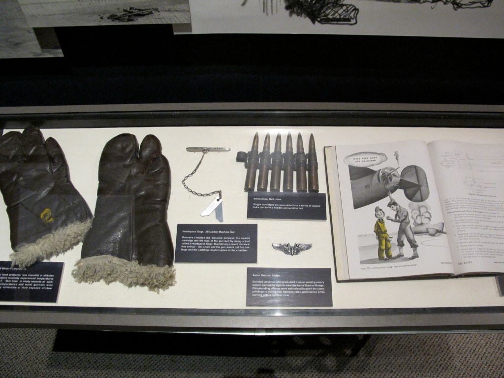 Mighty Eighth Air Force Museum in Savannah, GA, Flight Glvoes, 50 cal Bullets, and Other Exhibits