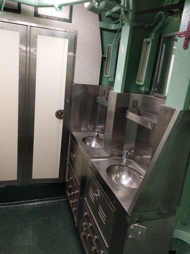 USS Growler (SSG-577), Cold War-era Cruise Missile Submarine Docked Next to Intrepid Museum, March 2019, Washroom