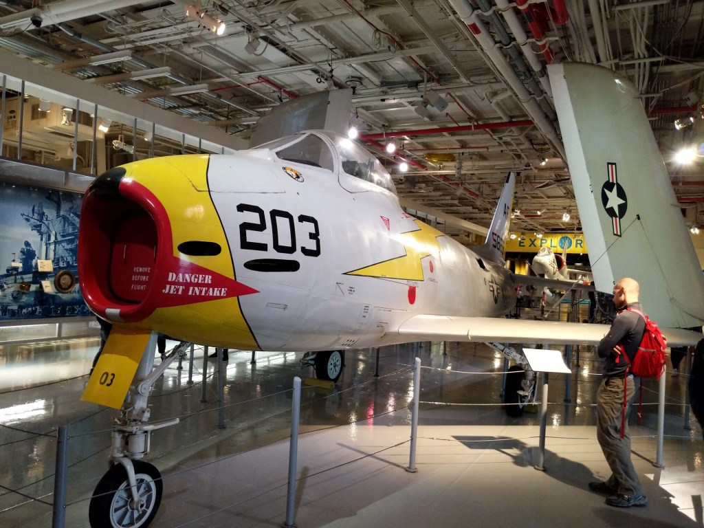 Intrepid Museum, WWII Aircraft Carrier turned Air and Space Museum, Manhattan, New York, North American FJ-3