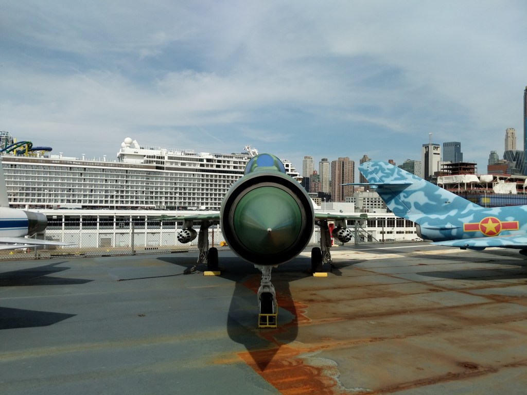 Intrepid Museum, WWII Aircraft Carrier turned Air and Space Museum, Manhattan, New York, Mikoyan-Gurevich MiG-21