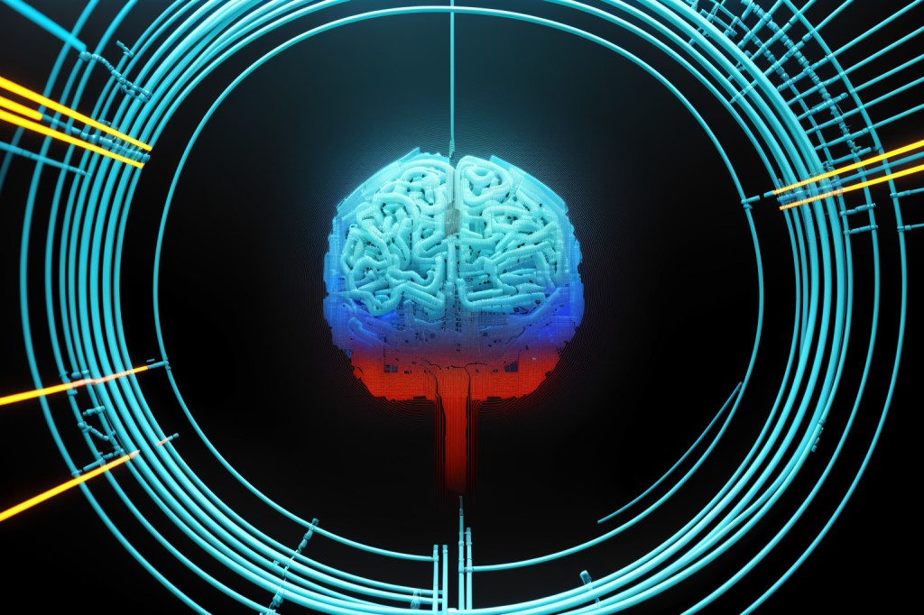 Cyberpunk Brain at the Center Image Created with Stable Diffusion.