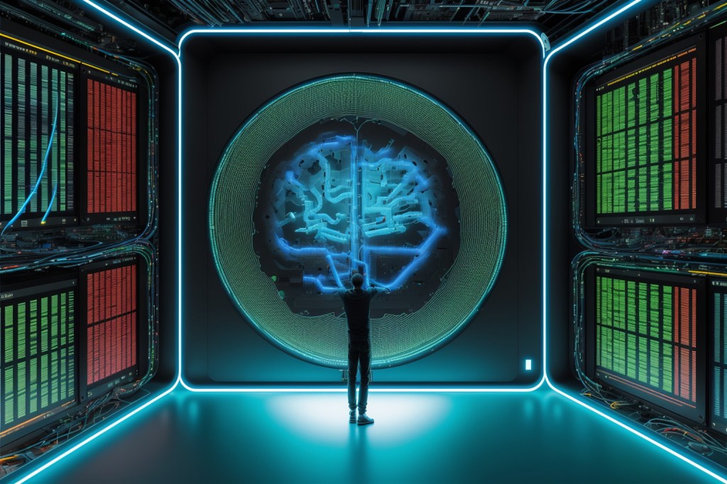 Cyberpunk Working on the AI Image Created with Stable Diffusion.