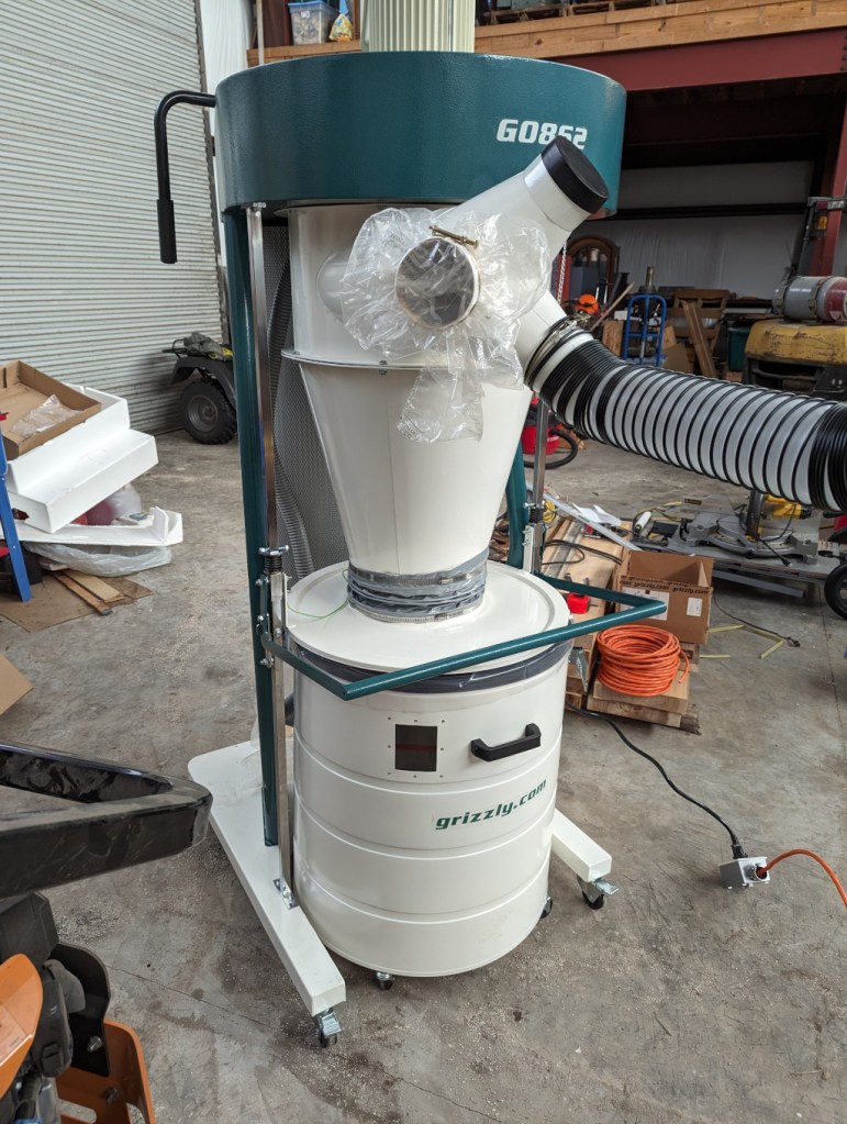 Dust collector drum close-up.