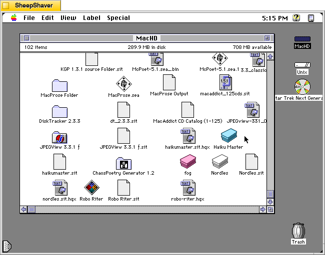 Haiku Master application icon on Macintosh System 7.5.5 system emulated in SheepShaver.
