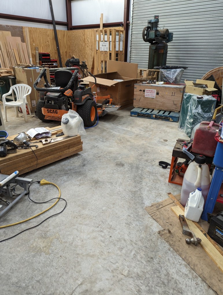 Floor space for building the dust collector.