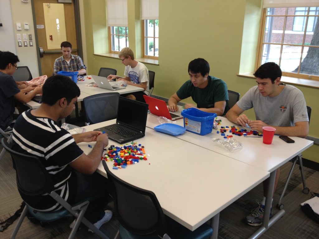 LMC3403 Technical Communication students working with LEGO