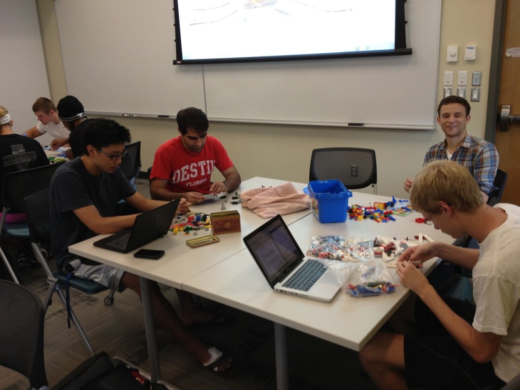 LMC3403 Technical Communication students working with LEGO