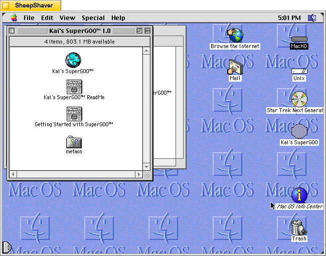 Kai's SuperGOO 1.0 folder on MacOS 8.1.