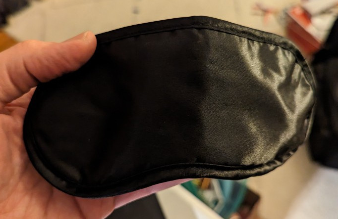 black airline sleep mask