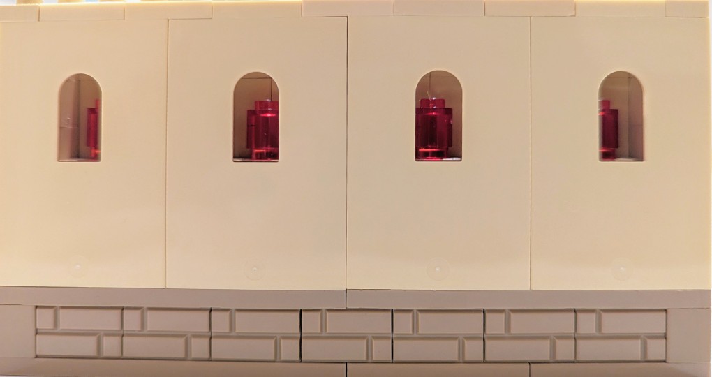 DIY LEGO Display Stand for holding two heavy objects on a desk
