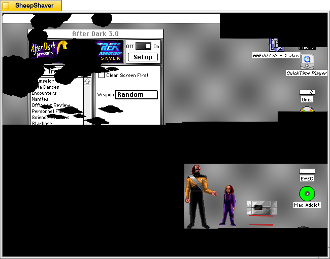 After Dark - Star Trek: The Next Generation screensaver, Worf's Weapons