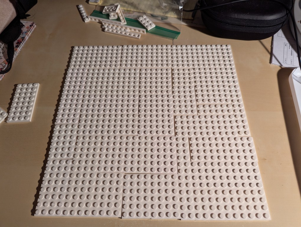 LEGO white plates in a 32x32 layout