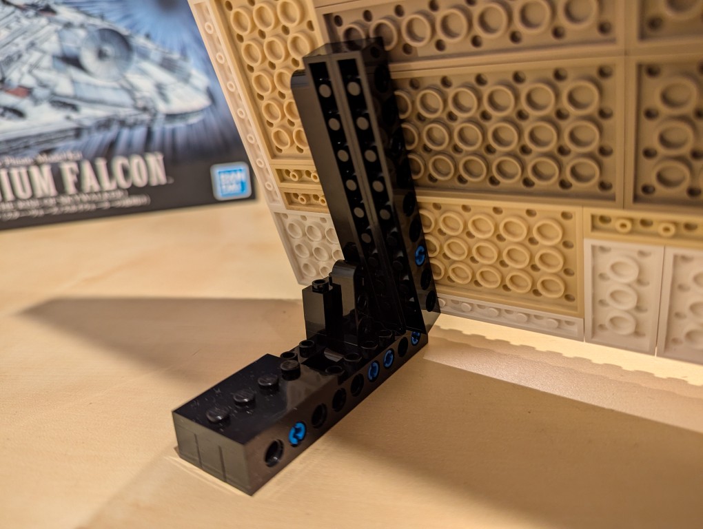 LEGO canvas with display stand installed closeup
