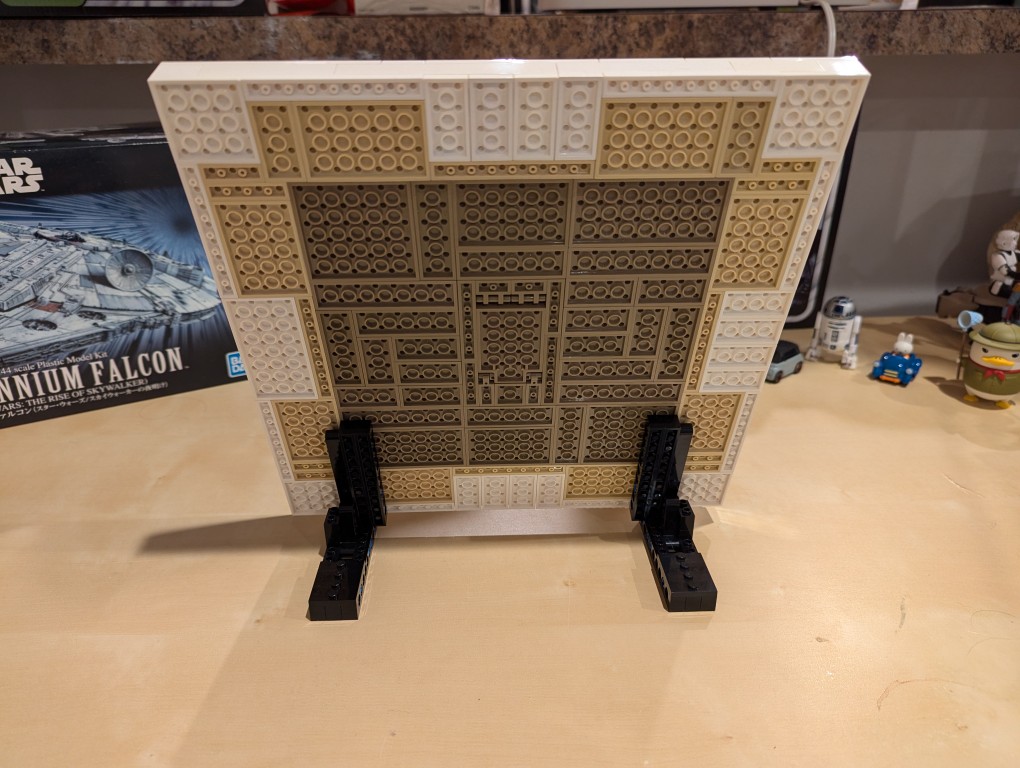 LEGO canvas with display stand installed
