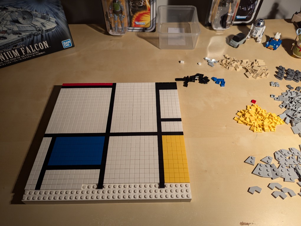 Almost completed LEGO Mondrian painting