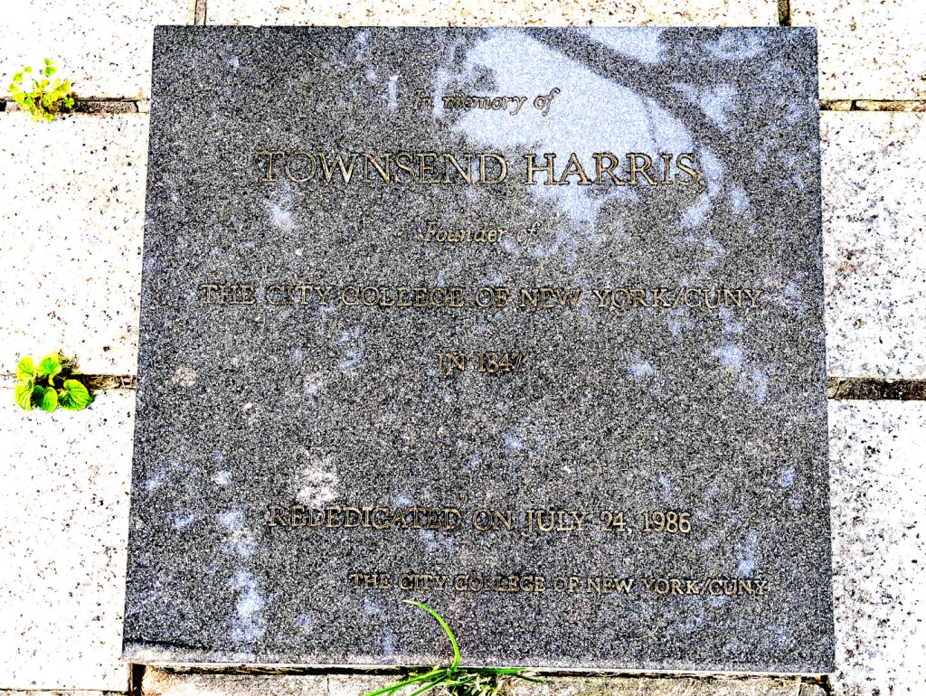 stone memorial for townsend harris, founder of city college of new york