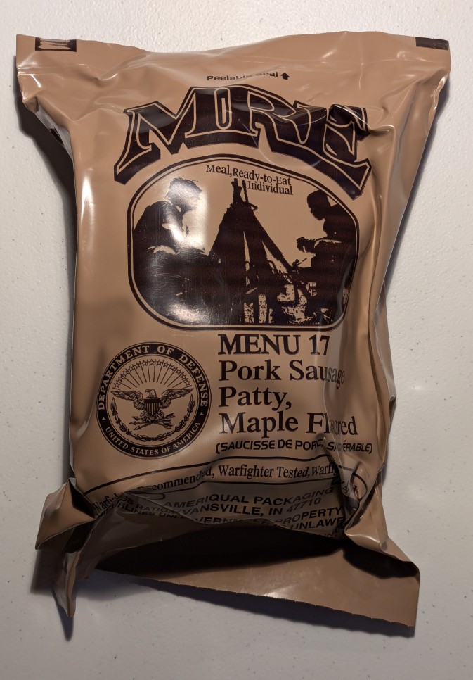 mre plastic bag with contents inside.