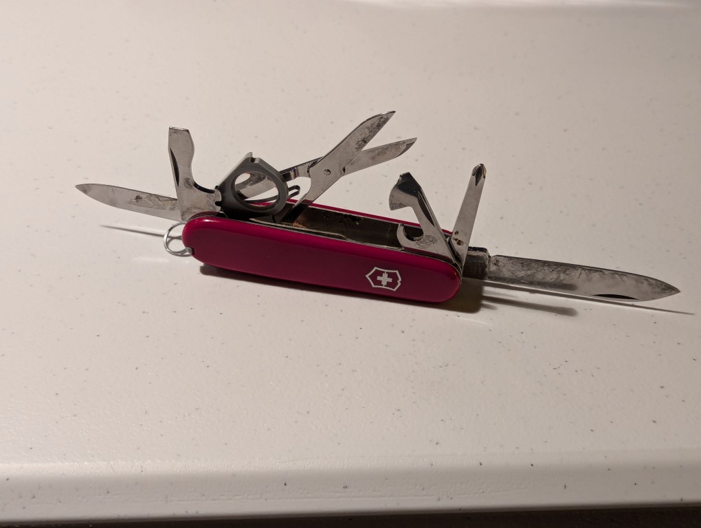 Victorinox Swiss Army Knife Explorer, top layers opened