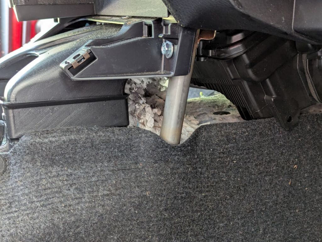 rat nest under disassembled center console of 2017 rav4 