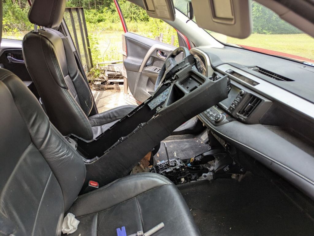 center console of 2017 rav4 disassembled