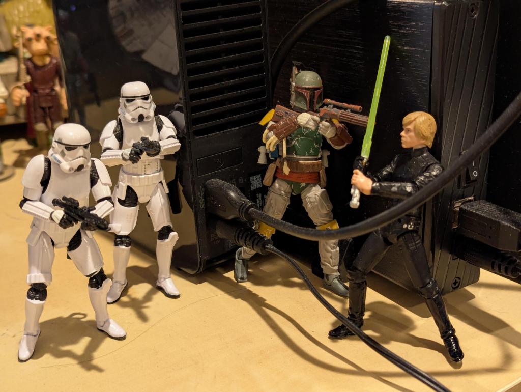 star wars action figure collection of assorted figures, vehicles, playsets, and models