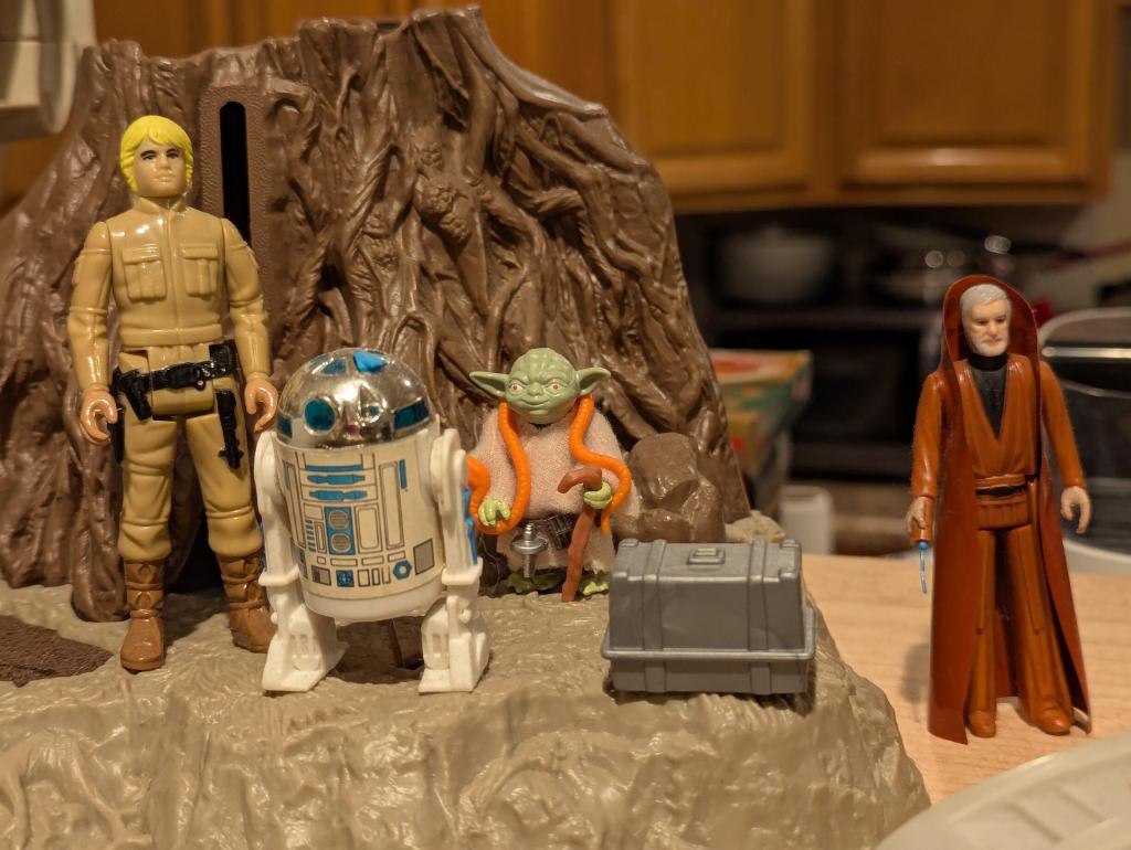 star wars action figure collection of assorted figures, vehicles, playsets, and models